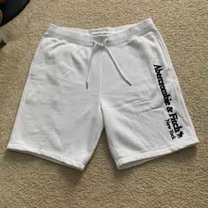 White Soft A&F Fleece Shorts